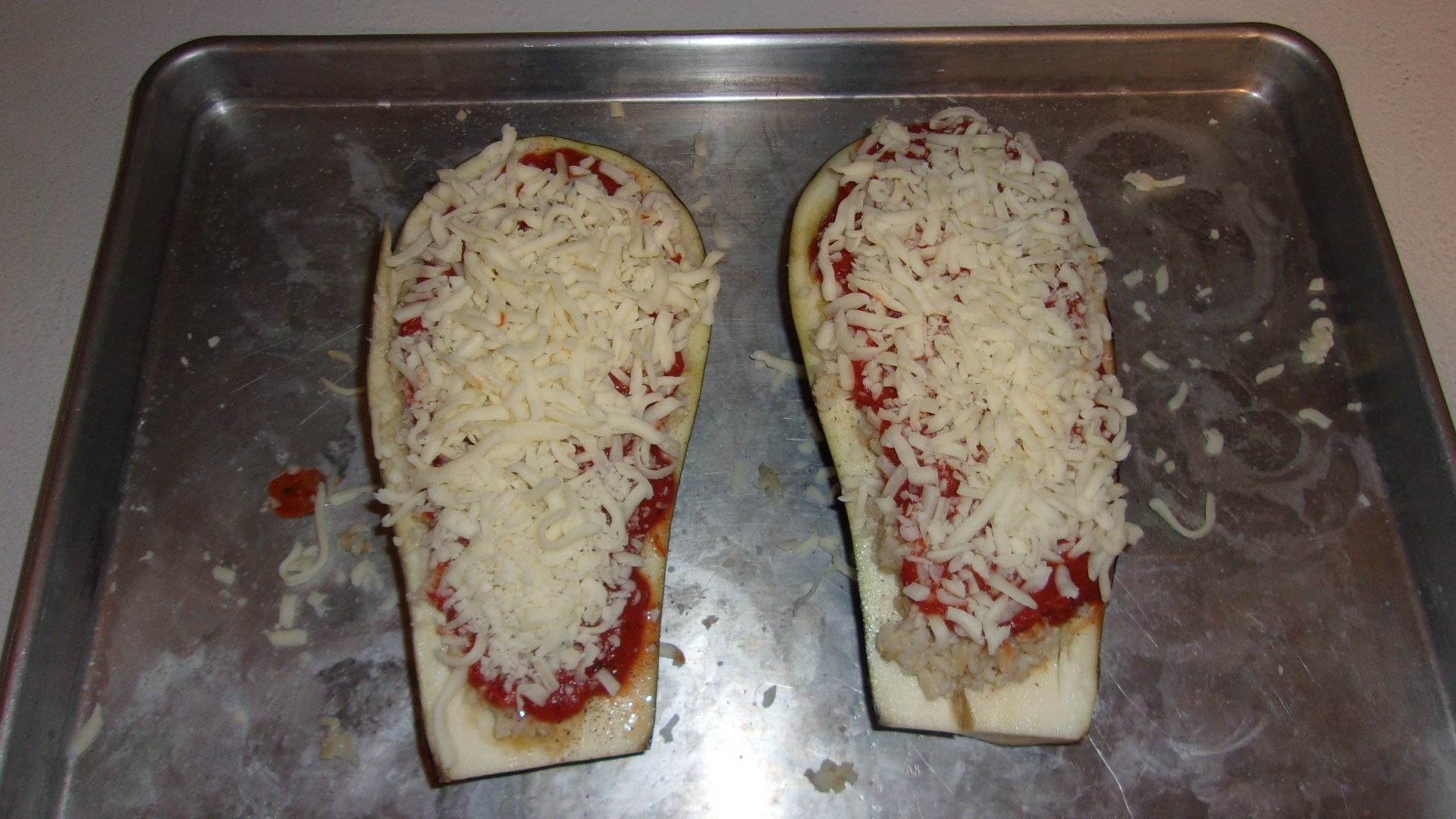 Eggplant ready for the oven.JPG