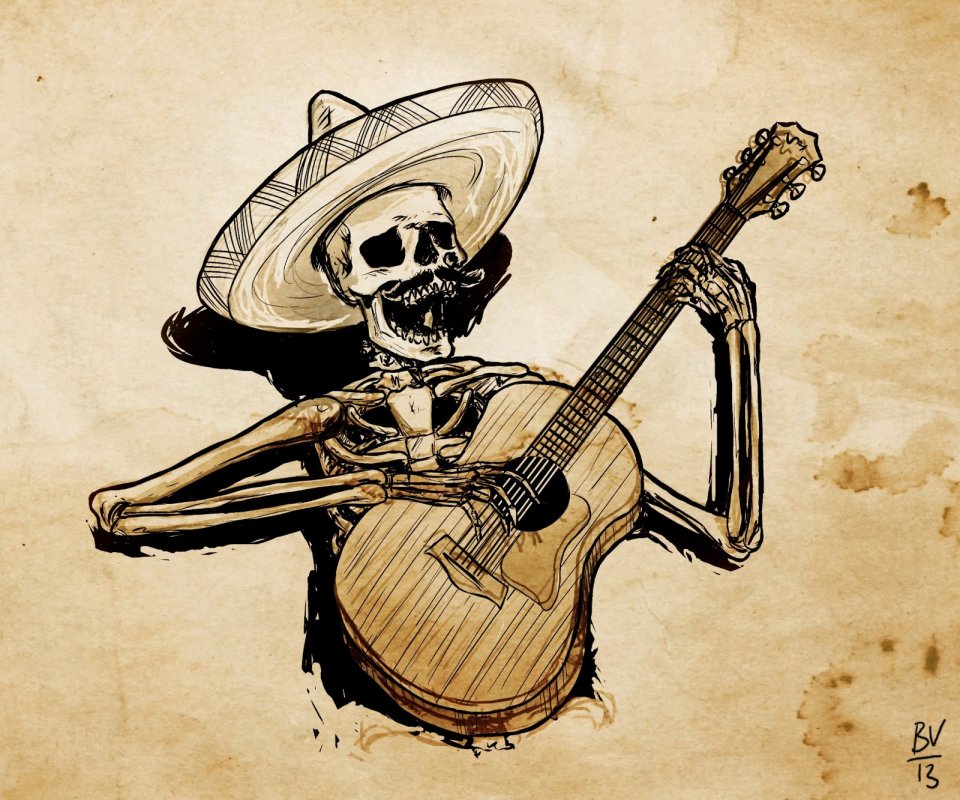 Skeleton Playing Guitar Doodle - _a skeleton wearing a.jpg