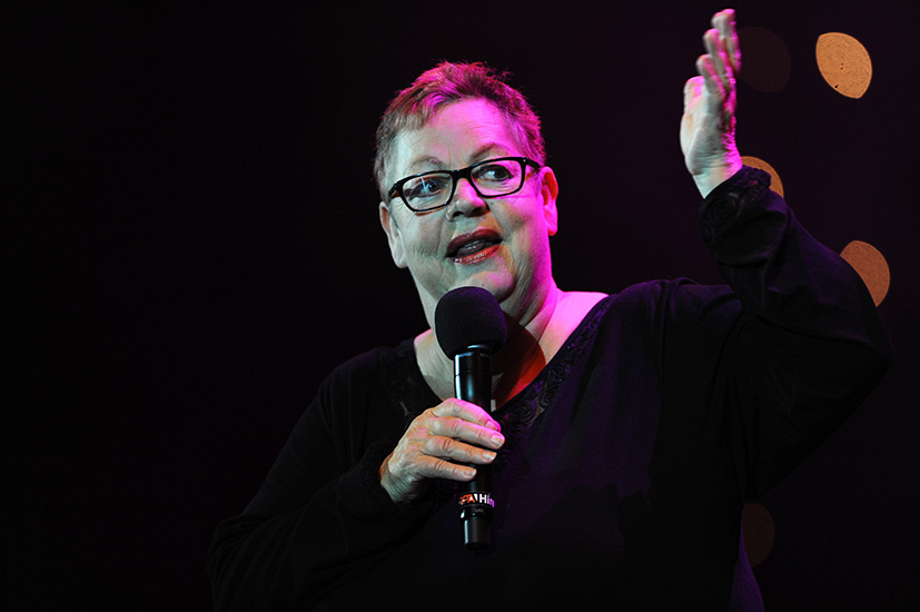 Jo Brand, who believes she will soon be cancelled, told the audience 'I have drunk quite a lot of mushrooms and I am quite p***ed'